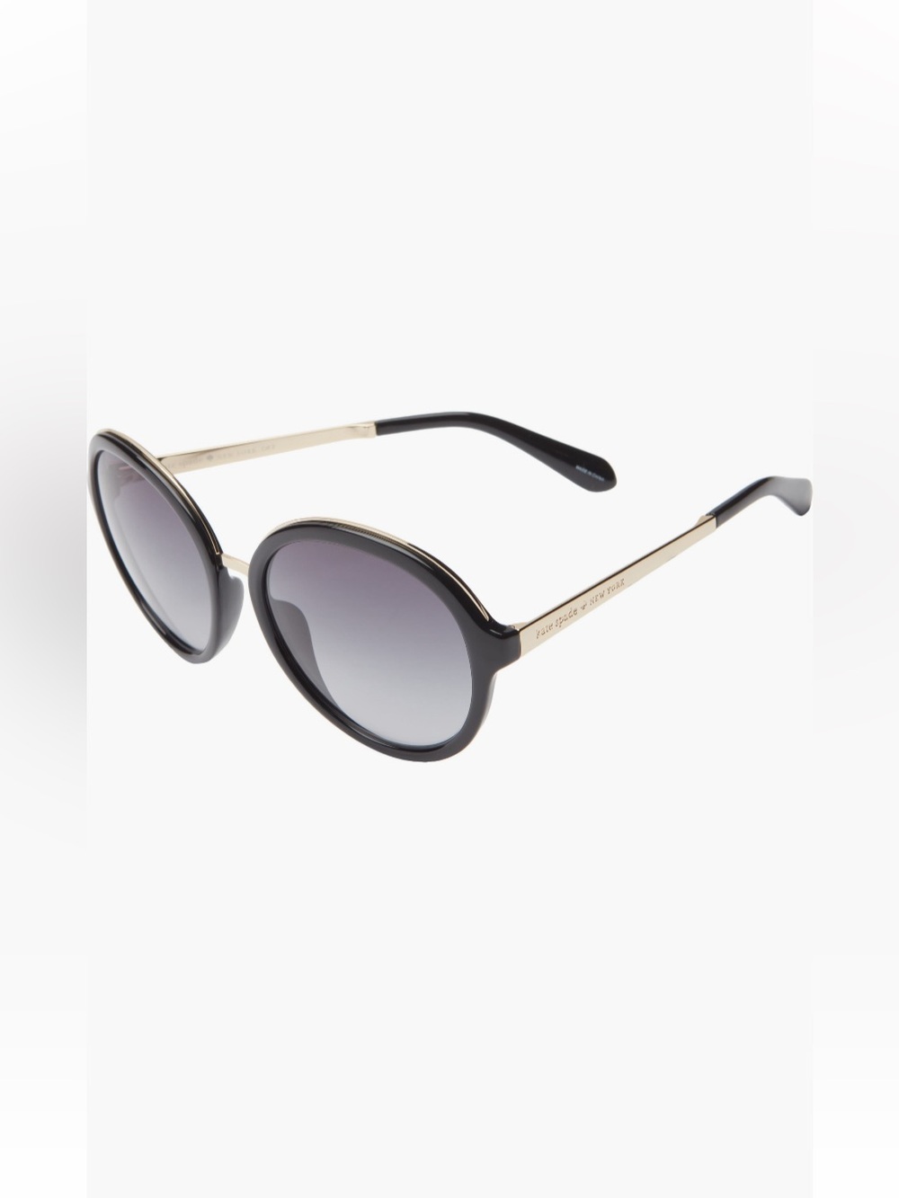 kate spade Black and Gold Round Gradient Sunglasses